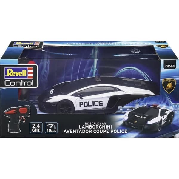 Fordon RC - Revell - 24664 - Lamborghini Aventador Polis - Svart - 1:24 - 10 km/h