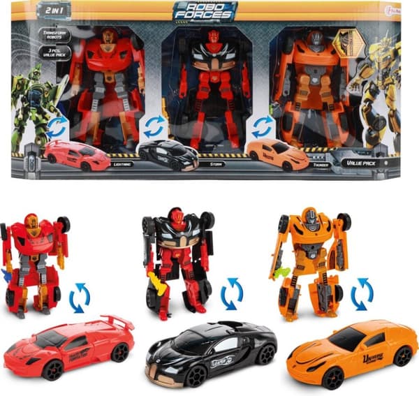 Roboforces Transformer Robotter 10cm 3-delt