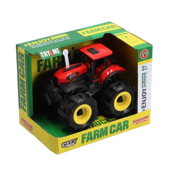 Traktor 15 cm + Lys og Lyde Rød/Sort