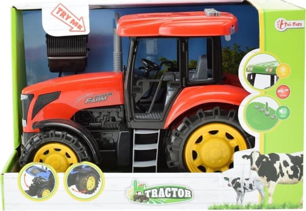 Toi-Toys Traktor Röd med ljus och ljud
