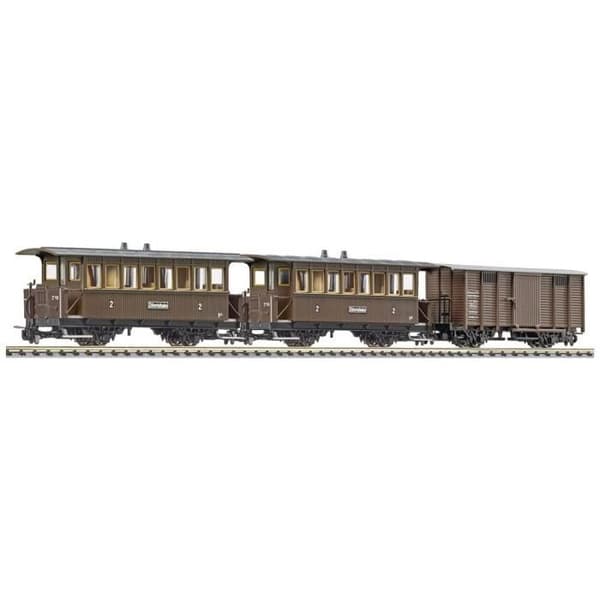 Liliput L340018 Parti om 3 passagerarvagnar 2 axlar H0e B16 och AB Freightwg. Zillertal Järnväg Gwk101