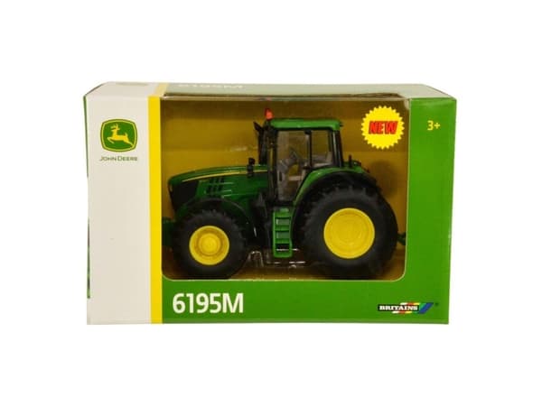 Tomy John Deere 6195M, Traktor, Farm, 3 år, Metall, Plast, Sort, Grønn, Gult
