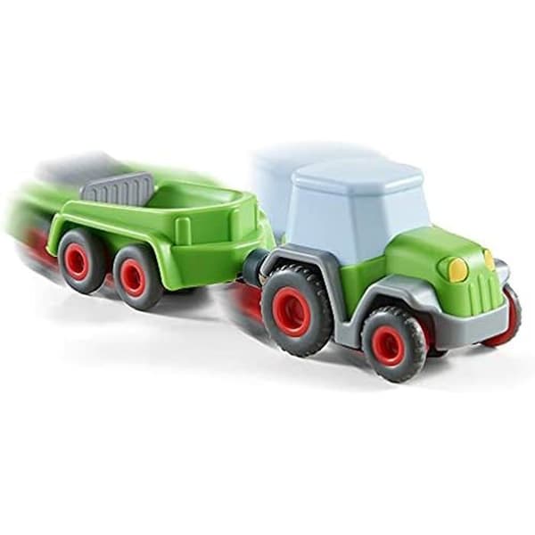 Leksak - HABA - Traktor med släp - Från 2 år - Grön - Mått 18x5,7 cm