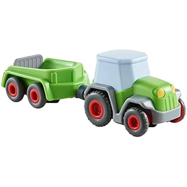 Leksak - HABA - Traktor med släp - Från 2 år - Grön - Mått 18x5,7 cm