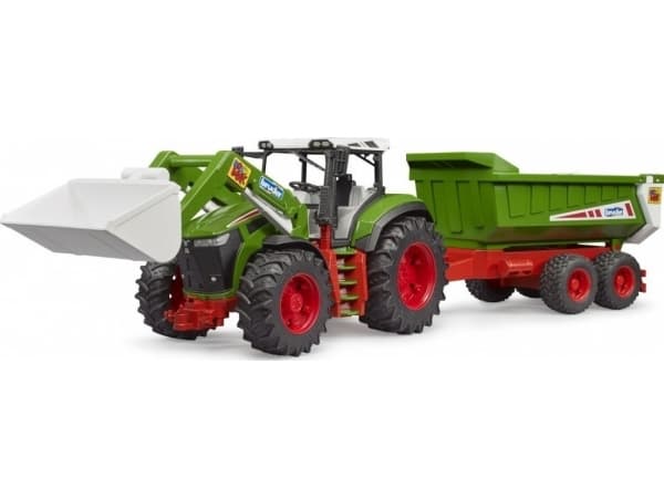 Bruder Roadmax tractor with frontloader and tipping trailer toy