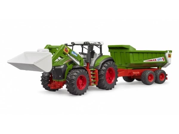 Bruder Roadmax tractor with frontloader and tipping trailer toy
