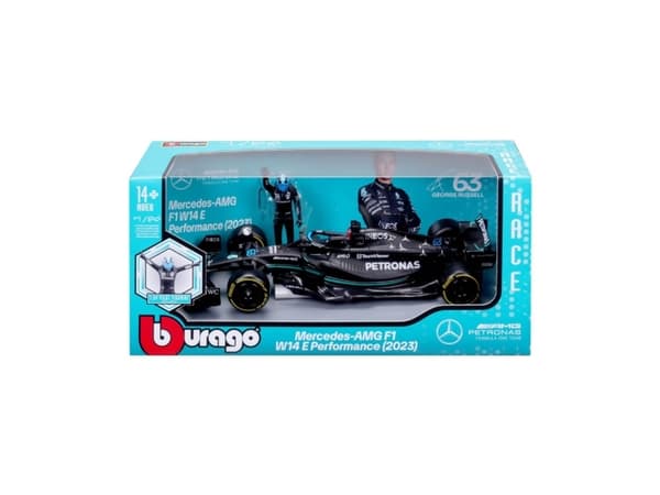 BBURAGO Mercedes W14 E Performance #44, Modellsportbil, Förmonterad, 1:24, AMG F1 W14 E, Alla, Metall, Plast