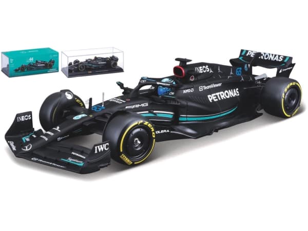 BBURAGO AMG F1 W14 E 1:24 Russell 23, Sportsbil, Montert på forhånd, 1:24, AMG F1 W14 E, Alle kjønn, Metall, Plast