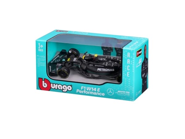 BBURAGO Mercedes AMG F1 W14 E Ytelse, Sportsbilmodell, Ferdigmontert, 1:43, Mercedes AMG Formel1, Alle kjønn, Metall, Plast