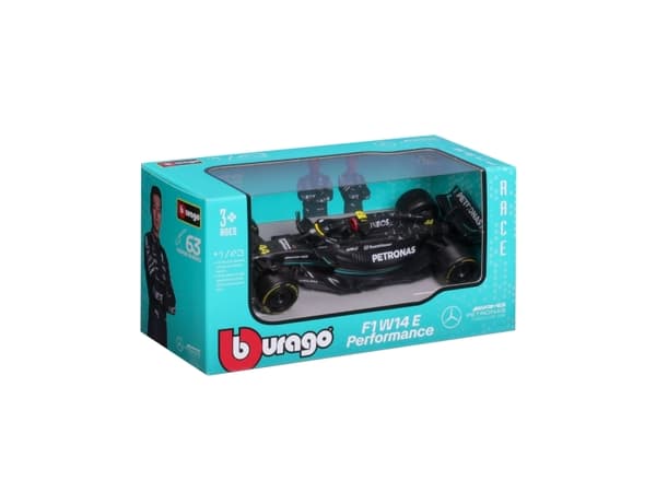 BBURAGO Mercedes AMG F1 W14 E Ytelse, Sportsbilmodell, Ferdigmontert, 1:43, Mercedes AMG Formel1, Alle kjønn, Metall, Plast