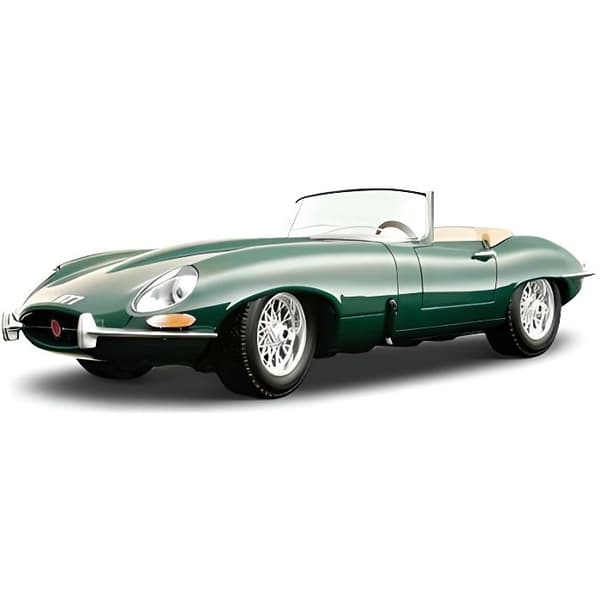 Jaguar Type E Cabriolet – Burago 1/18 – Verte – Modèle Réduit Métal – Occasion