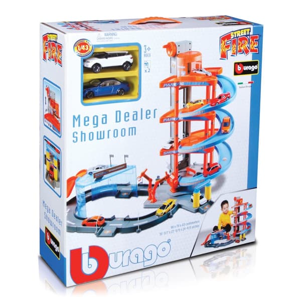 1:43 Street Fire Mega Dealer Showroom Garage