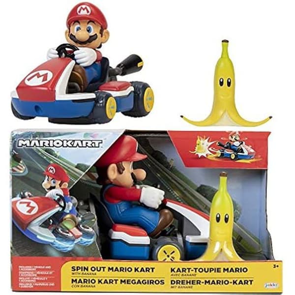 Leksak - SUPER MARIO - Röd Mario Spinning Top Racing Fordon - 360° - 6cm - Från 3 år