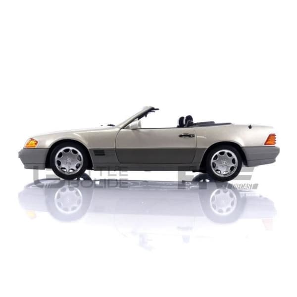 Samlarbil i miniatyr - NOREV 1/18 - MERCEDES-BENZ 500 SL - Vit - Smoke Silver Metallic - Interiör