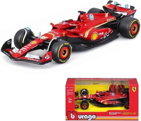Miniatyrbil - Bburago - Ferrari F1 Team SF24 - Röd - 1/43 - Charles Leclerc