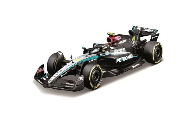 Formel 1 Bil - MERCEDES - GP F1 W15 - Skala 1:43 - Svart/Grön - Med hjälm