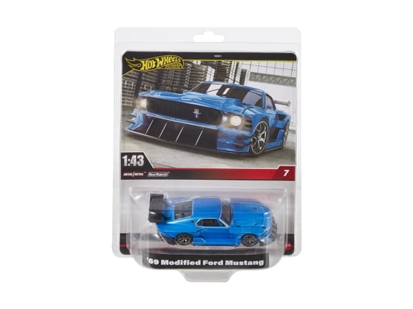 Hot Wheels PREMIUM 1:43RD ''69 modifierad Ford Mustang, Bil, 3 År, Metall, Svart, Blå