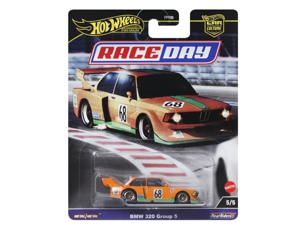 Hot Wheels Car Culture Race Day BMW 320 Group 5, Bil, 3 år, Metall, Grønn, Oransje
