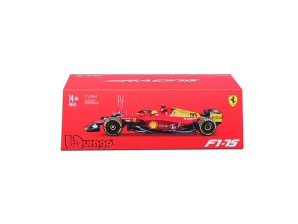 BBURAGO Ferrari F1-75, Sportsbil, Montert på forhånd, 1:24, Ferrari F1-75, Alle kjønn, Metall, Plast