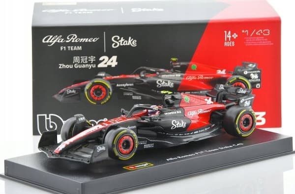 BBURAGO Alfa Romeo F1 Stake C43 1:43 23, Sportsbil, Montert på forhånd, 1:43, Alfa Romeo F1 Stake C43, Alle kjønn, Metall, Plast