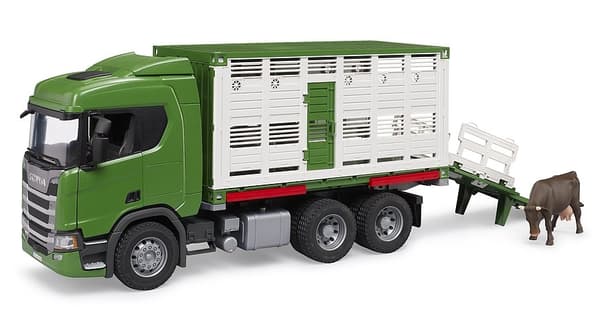 Bruder Scania Super 560R Kvægtransportbil med 1 stk. kvæg (03548)