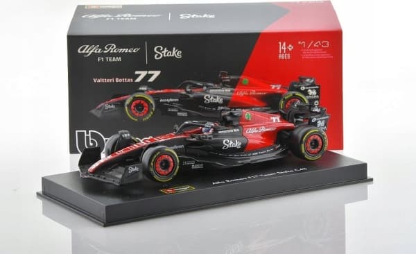 BBURAGO Alfa Romeo F1 C43 #77, Sportsbil, Montert på forhånd, 1:43, Alfa Romeo F1 C43 #77, Alle kjønn, Metall, Plast