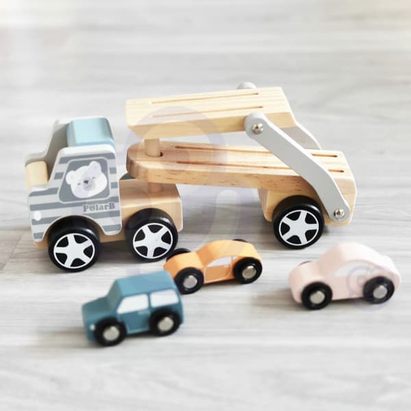 VIGA PolarB Biltransporter i Trä med Montessoribilar