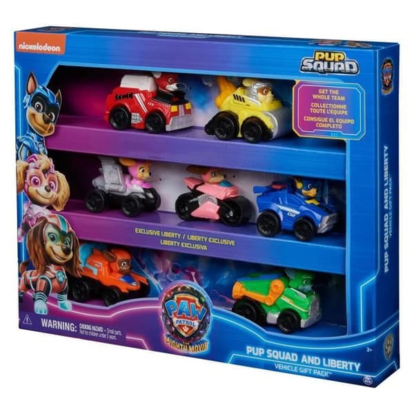 Box set med 7 Paw Patrol Pup Squad-fordon - The Super Patrol The Movie