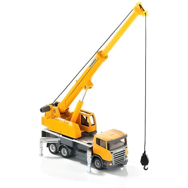 Lastbil med teleskopkran - SIKU - Scania - Gul - 3 år och över - Entreprenadfordon