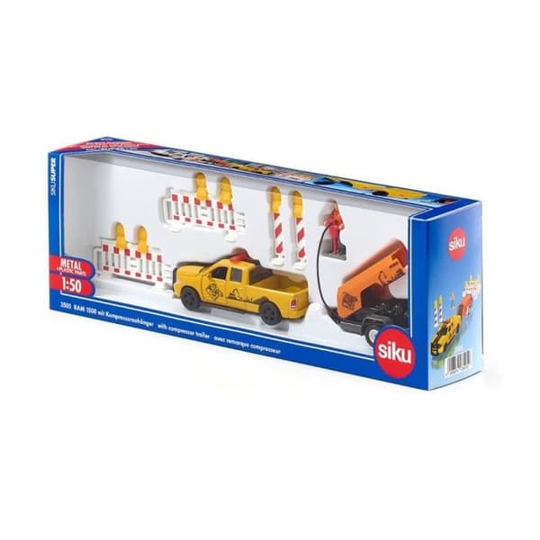 SIKU - RAM 1500 med kompressorvagn - Barnpojke - Gul