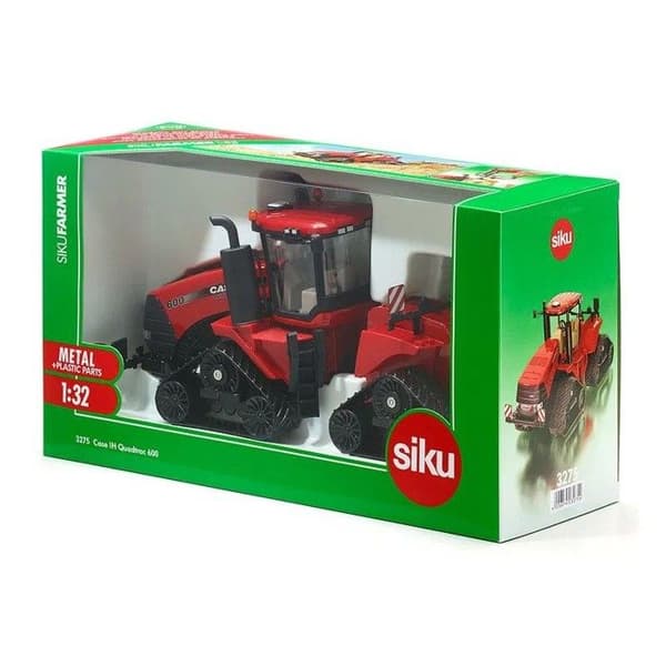 Siku 3275, Case IH Quadtrac 600 midjestyrd bandtraktor, 1:32, metall/plast, röd, funktionell led och koppling