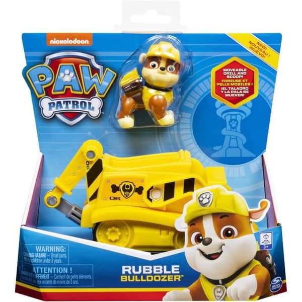 Paw Patrol Rubble fordon och statyett - PAW PATROL - 6061794 - Flerfärgad - Från 3 år