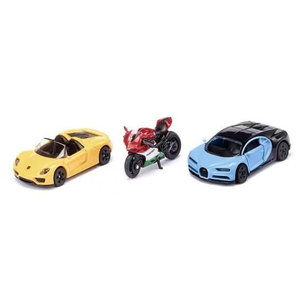 Siku Sports Car and Motorcycle Box Set - Porsche 918 Spyder, Ducati 1299 Panigale och Bugatti Chiron