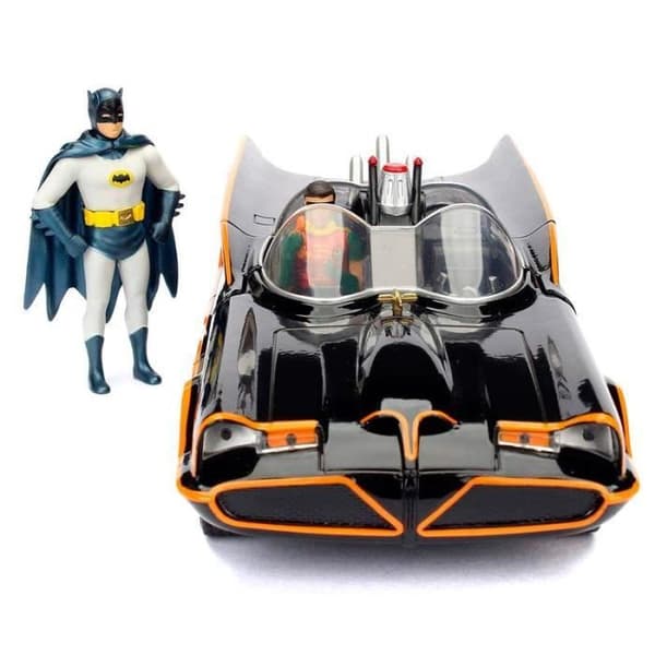 Figur - DC COMICS - Batman 1966 Batmobile - 1:24 - Metal Die-Cast - Svart