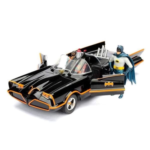 Figur - DC COMICS - Batman 1966 Batmobile - 1:24 - Metal Die-Cast - Svart
