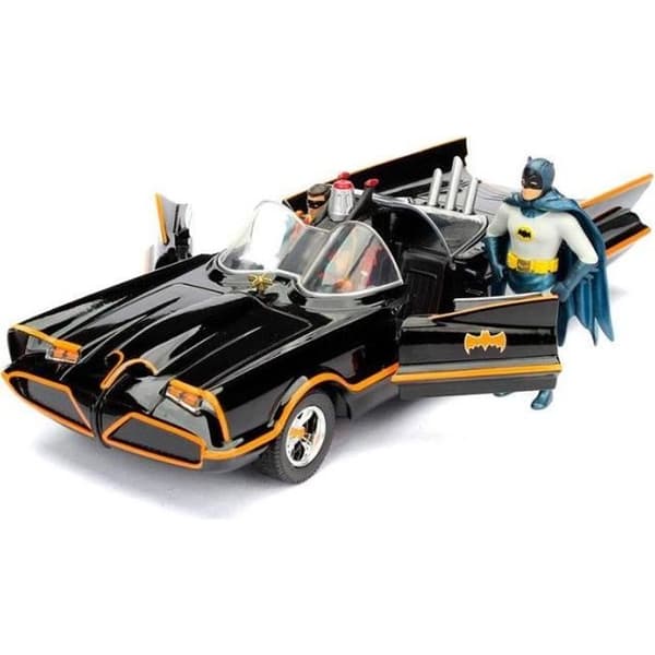 Figur - DC COMICS - Batman 1966 Batmobile - 1:24 - Metal Die-Cast - Svart