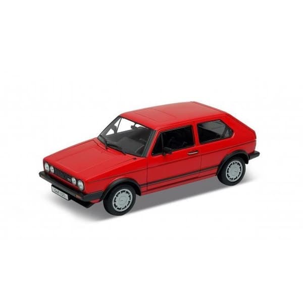 Miniatyrer monterade - Volkswagen Golf I GTI röd 1982 1/18 Welly