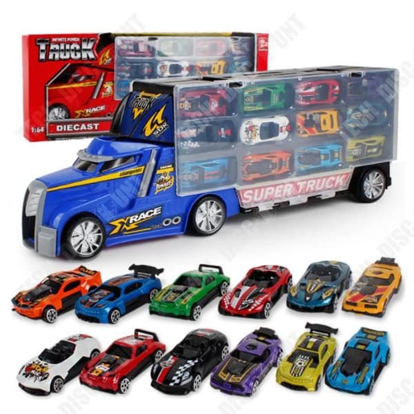 TD® Alloy Sports Car Toy Set 12 Barnbilsmodeller i Car Portable Box Toy