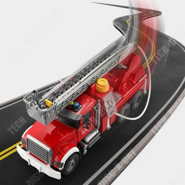 TD® tröghetsvattenjet brandsläckningsstege bil ljud och ljus pussel simulering modell barnbil leksak