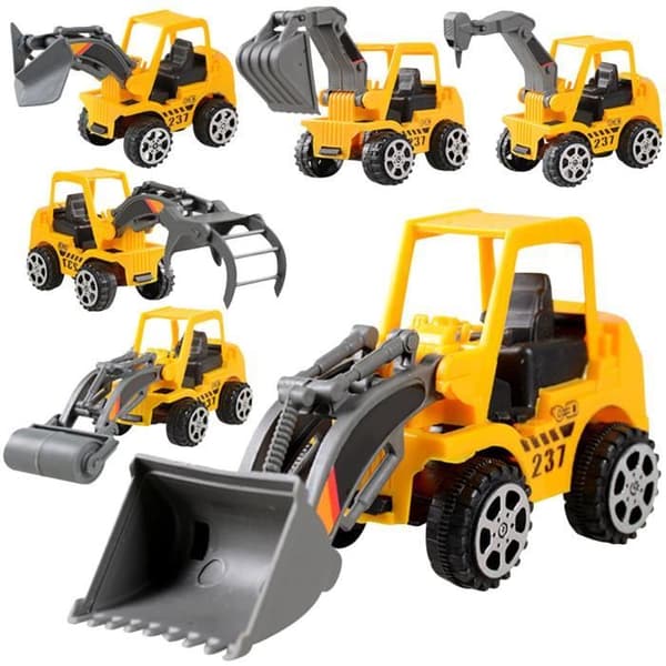 Barnleksak - Transportbil + 12st Liten bil + Grävmaskin - Fordonsform - Röd - Blandat