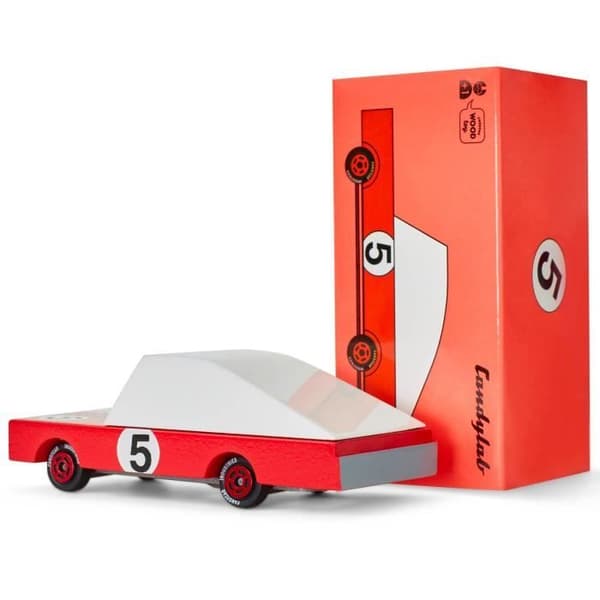 Röd Candycar träbil - Candylab - CandyCar modell - För barn och vuxna