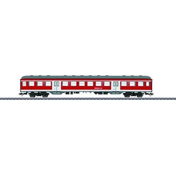Modelljärnväg - MÄRKLIN - Passagerarvagn typ Bnrz 451 - Signalröd - Silver - 1 styck Röd