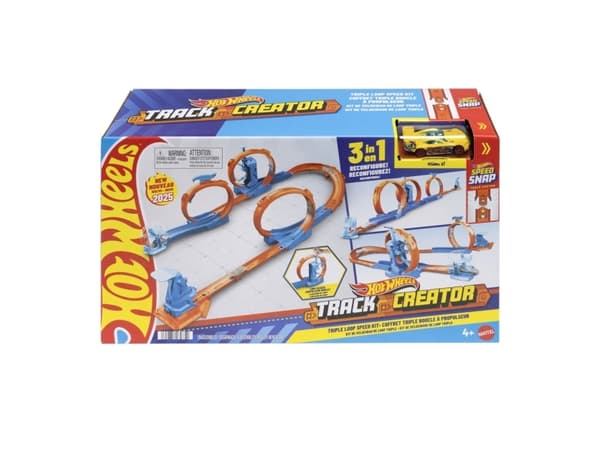 Hot Wheels Track Creator Triple Loop Speed Kit, Vehicle & track set, 4 yr(s), Multicolour