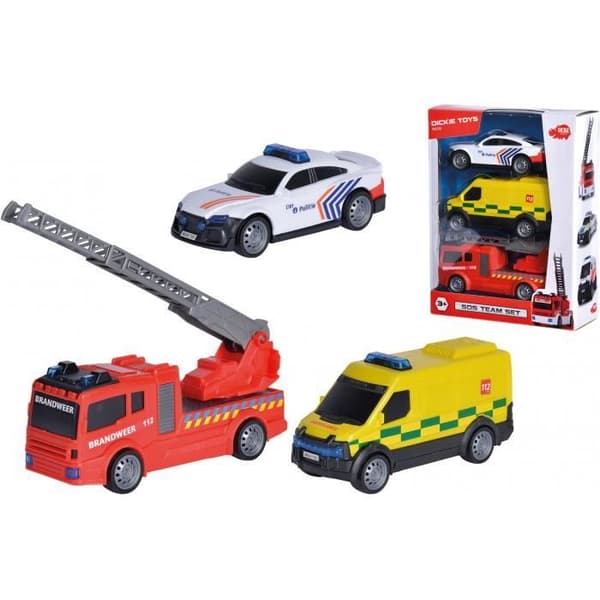 Dickie Toys Belgiska SOS Team bilset pojkar 3 stycken