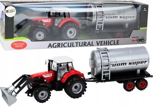 LeanToys Landbrukstraktor Gravemaskin med Tanker Drive Red