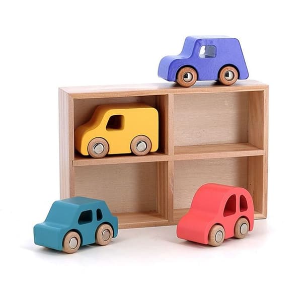 Vilac - Set med 4 träbilar City