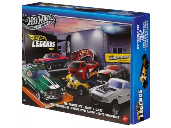Hot Wheels Legends Multipack Legends HW Set of 6 premium metal cars in 1:64 scale with decorations JBY78