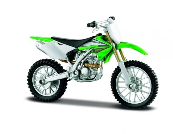 Metallmodell Kawasaki KX 250F med bas 1/18
