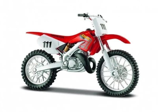 Metallimalli Honda CR250R jalustalla 1/18