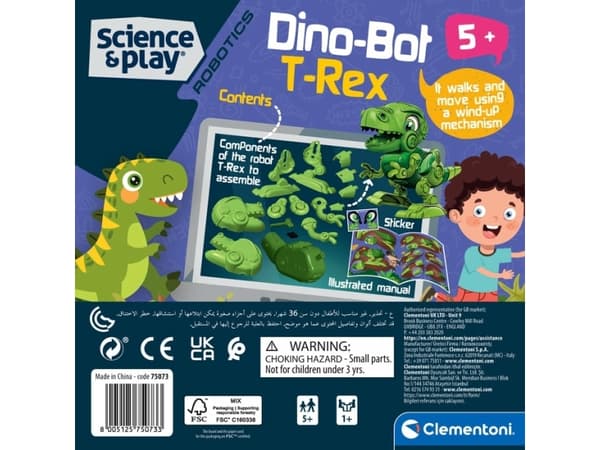 Clementoni Science & Play Dino Bot T-Rex Junior, Robotdinosaurie, 5 År
